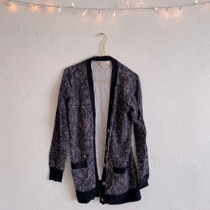 Michael Kors Cardigan Black White Silver Button Up Casual Work Wear Small